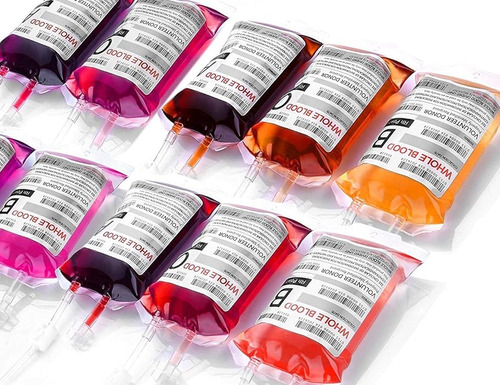 Bolsa Sangre Para Bebidas Paquete 10 Sangre Reutilizables Co