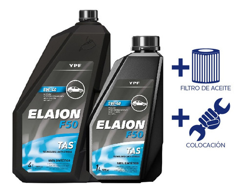 Cambio Aceite Ypf Elaion F50 5w40 5l +fil Ac Ecosport 1.6