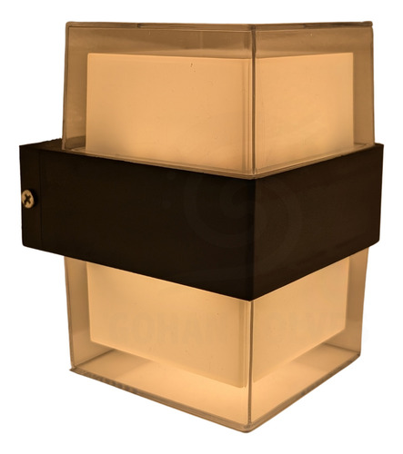 Lampara Arbotante Doble Luz Cubo Vintage Elegante Exterior Color Negro