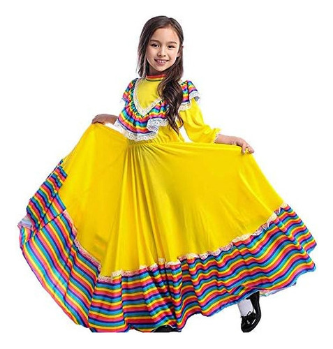 Disfraz De Señorita Mexicana Para Niña, Vestidos Tradicional