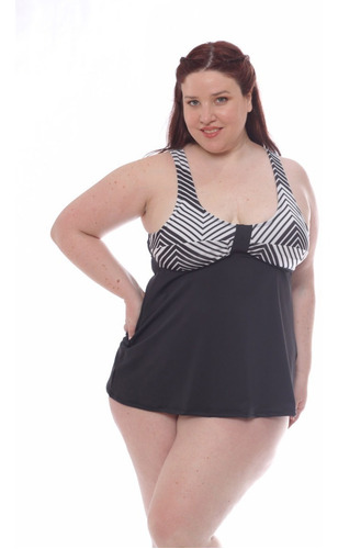 Imagen 3 de 6 de Malla Tankini Talle Grande Mujer Art 201