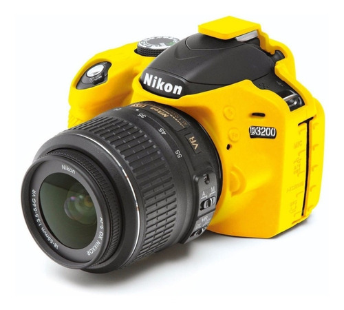 Forro Easycover Amarillo + Protector De Lcd Para Nikon D3200