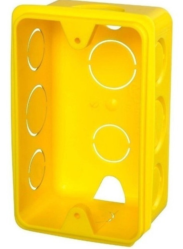 Caixa De Luz Dual 4x2 Retangular Amarela Com 50 Unidades