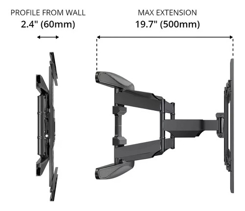 Brazo Articulado Base Tv Soporte Universal 55 A 85 Pulgadas
