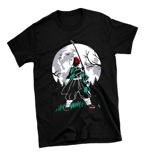 Playera Negra Demon Slayer Dama / Caballero / Niño  