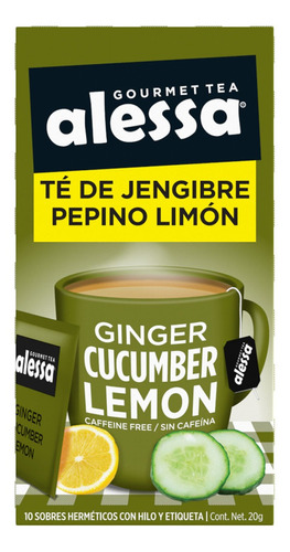 Té Gourmet Alessaginger Cucumber Lemon 10 Sobres 20g