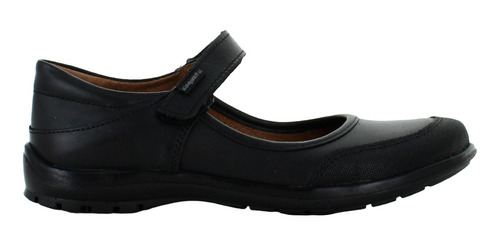 Coqueta Zapato Escolar  Velcro Piel Negro Niña 81852