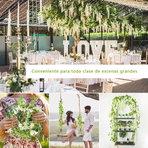 4pzs Guirnalda Wisteria Flores Artificial Decoración Boda