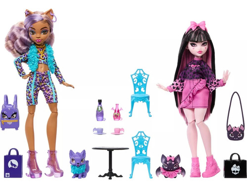 Monster High Muñeca Draculaura Y Clawdeen Con Mascota