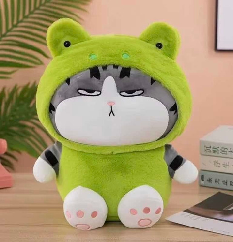 Peluche De Felpa Gato Emperador  Gato Rana Suave Kawaii