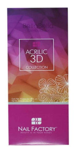 Acrilicos Para 3d Nail Factory 10 Colores - Profesional
