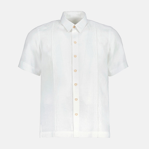 Camisa Guayabera Manga Corta De Lino Mod Isaias