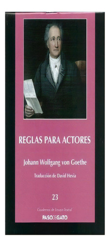 Cuadernillo Ensayo Teatral 23. Reglas Para Actores, De Martina Tosticarelli. Editorial Paso De Gato, Tapa Blanda, Edición 1 En Español