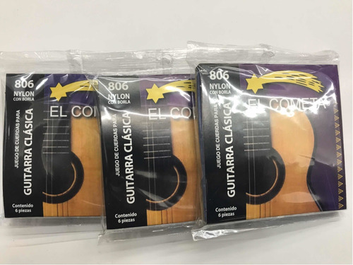 Encordadura El Cometa Para Guitarra Clásica 3sets Modelo-806 | Envío gratis