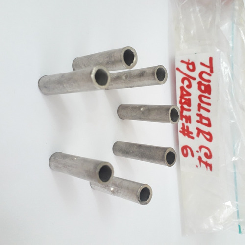 Imagen 2 de 2 de Tubular De Empalme A Tope P/cable # 6 Awg (8 Piezas)