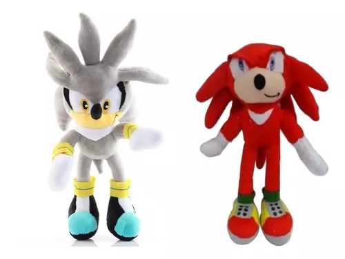 Silver E Knucles 2 Pelúcia Personagem Do Desenho Sonic