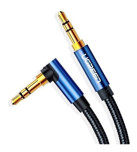 Cable Ugreen 60178 Audio Jack A Jack 3.5mm 90º  0.5m Negro