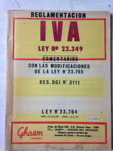 Reglamentacion Iva - Ley Nº 23349