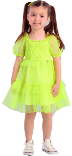 Vestido Infantil Neon Mon Sucré Cogumelitos 22140 B.e.
