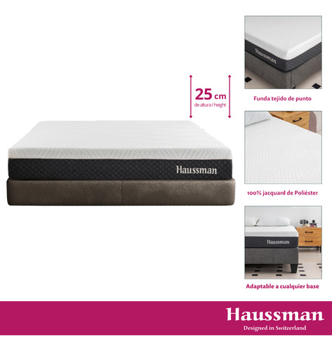 Colchon En Caja Memory Foam King Haussman Massage 25cm