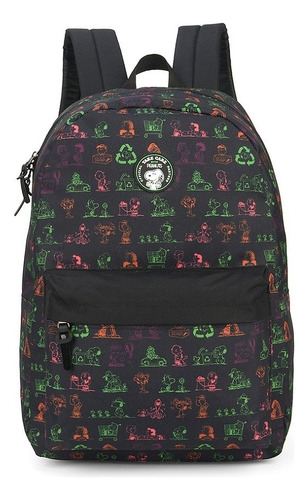 Mochila Luxcel Snoopy 46362 - Juvenil Cor Preto