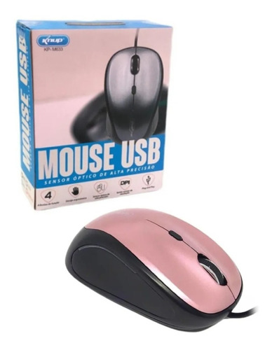 Kit C/ 5 Mouses Com Fio Kp-m633 Knup Escritório Óptico 