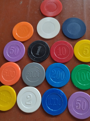 Fichas De Jogo Poker Antigas (Usado)