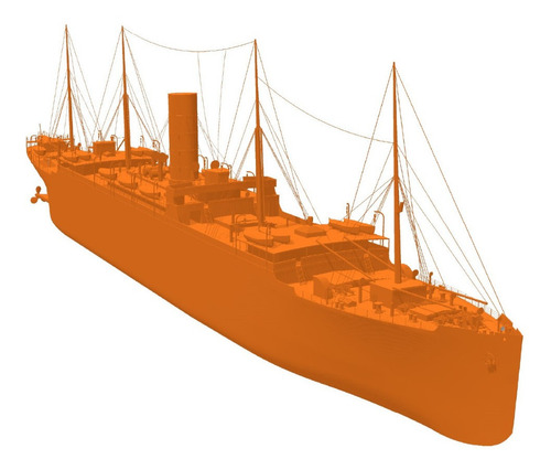 Modelo Maqueta Rms Carpathia Escala 1:700 Para Pintar