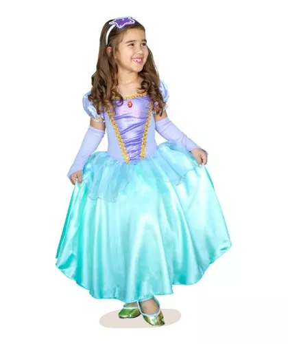 Roupa Fantasia Sereia Mesversario C Tiara Ariel Bebe Menina