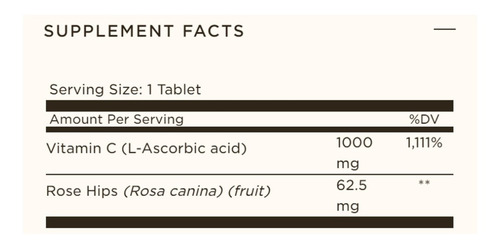 Vitamina C Solgar Con Escaramujo - 1000 Mg - 100 Tabletas