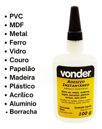 Super Cola 100g 10 Unidades Cianoacrilato Ação Instantânea Cor Cinza