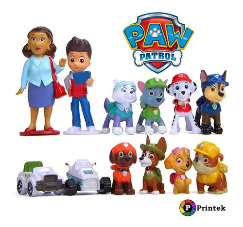 Figuras Patrulla Canina - Paw Patrol - 12 Figuritas 