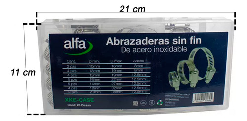 Abrazaderas Sin Fin Acero Inox Ss201 Varias Medidas 26 Pzas