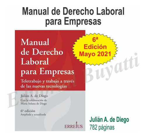 Libro Manual De Derecho Laboral Para Empresas 6° Edición