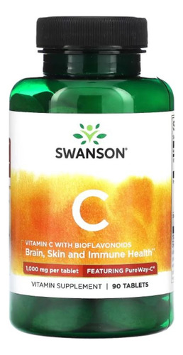 Vitamina C 1000 Mg 90tb Bioflavonoides Rosa Mosqueta Swanson Sabor No Aplica