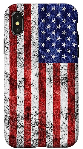 Funda Para iPhone X/xs Us Usa American Flag Star Grunge Rojo