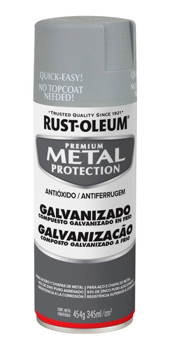 Imagen 1 de 10 de Pintura Aerosol Galvanizado Frío Metal Protection Rust Oleum