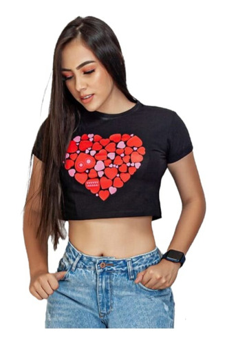 Crop Top Blusa Camiseta Mujer Moda Ombliguera 