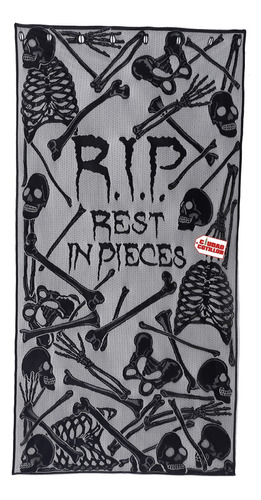 Cortina Tela 213x102cm Rip Terror Huesos Halloween - Cc