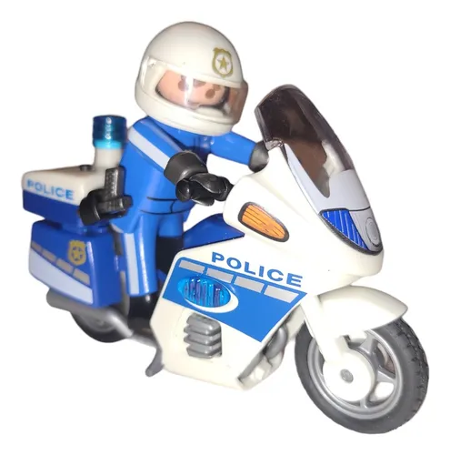 Playmobil 6923 Moto Y Policia Con Luz Led Interm City Action (Usado)