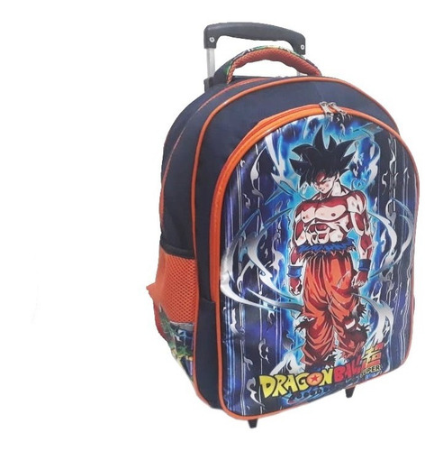 Kit Mochila De Rodinhas Dragon Ball Instinto Superior Tam G