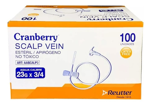 Scalp Vein Mariposa 23 G X3/4 Caja De 100 Unidades Cranberry