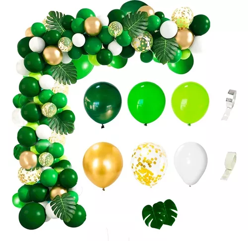 Arco De Globos Retro Verde Olivo Orgánico Cotillón Cumple