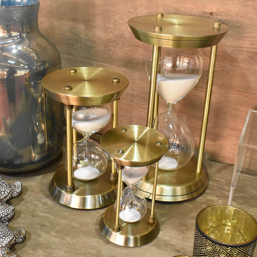 Imagem 3 de 3 de Ampulheta Decorativa Bronze De Metal G 1 Hora - 0112001