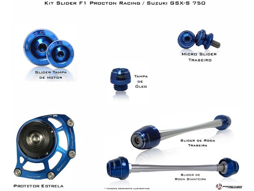 Kit Slider Procton Racing - Suzuki Gsx-s 750 Gsx S750 6 Item