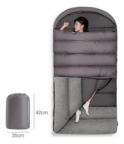 Saco De Dormir Con Capucha Lavable A Máquina 220 Gris 2,5kg