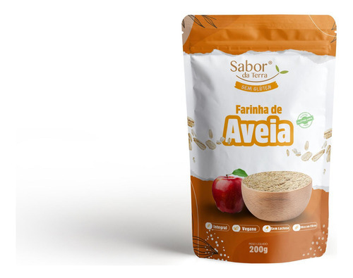 Kit 3x: Farinha De Aveia Sem Glúten Sabor Da Terra 200g