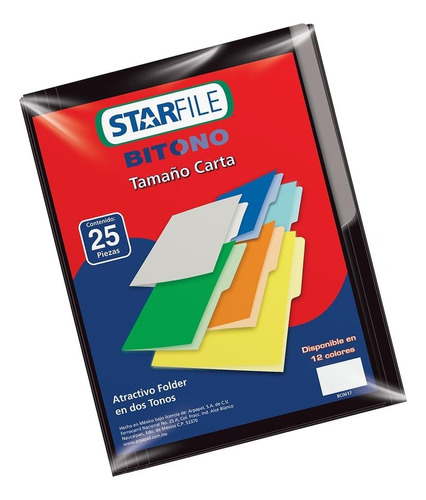Folder Starfile Hot Colors Carta Negro C/25 Pz
