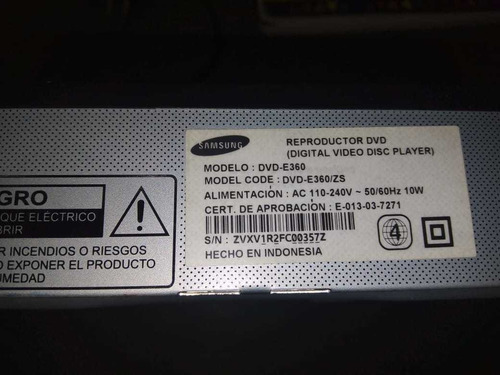 Reproductor Dvd Samsung E360 -con Entrada Usb