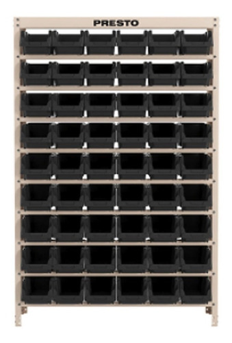 Kit Estante Gaveteiro Com 54 Gavetas Nº5 Preta Presto